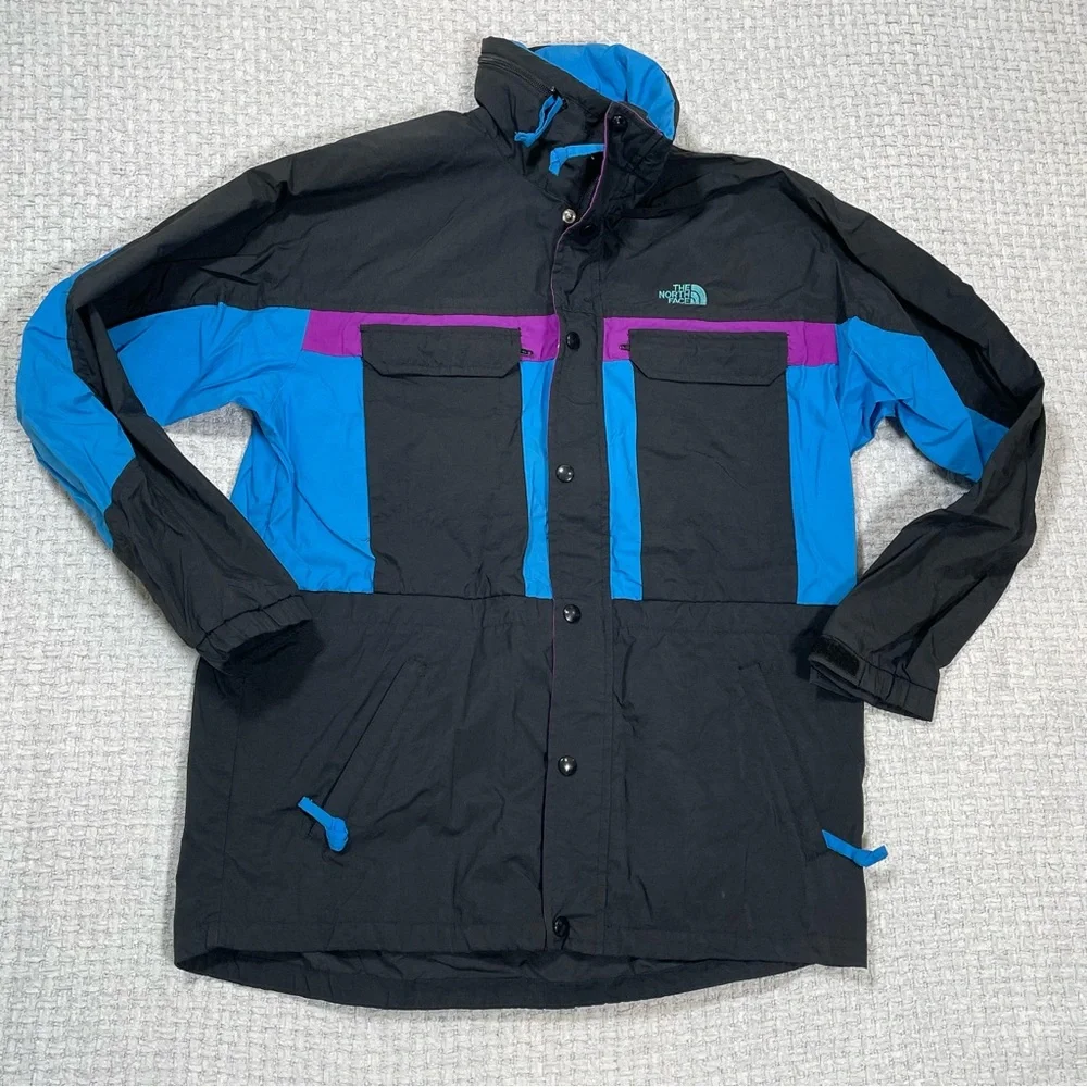 Vintage The North Face Men’s Ski Jacket Colorblock Blue Black Purple Size Small